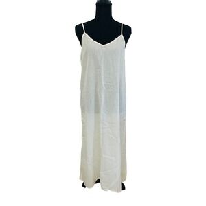 THE GREAT. Cotton Semi-Sheer Maxi Slip 0 Dress Lightweight Cream Sexy Fairy $425
